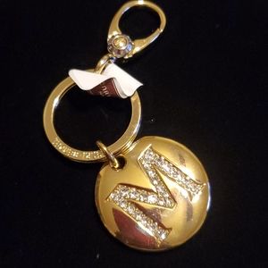 NEW! Henri Bendel Crystal Initial Key Fob
